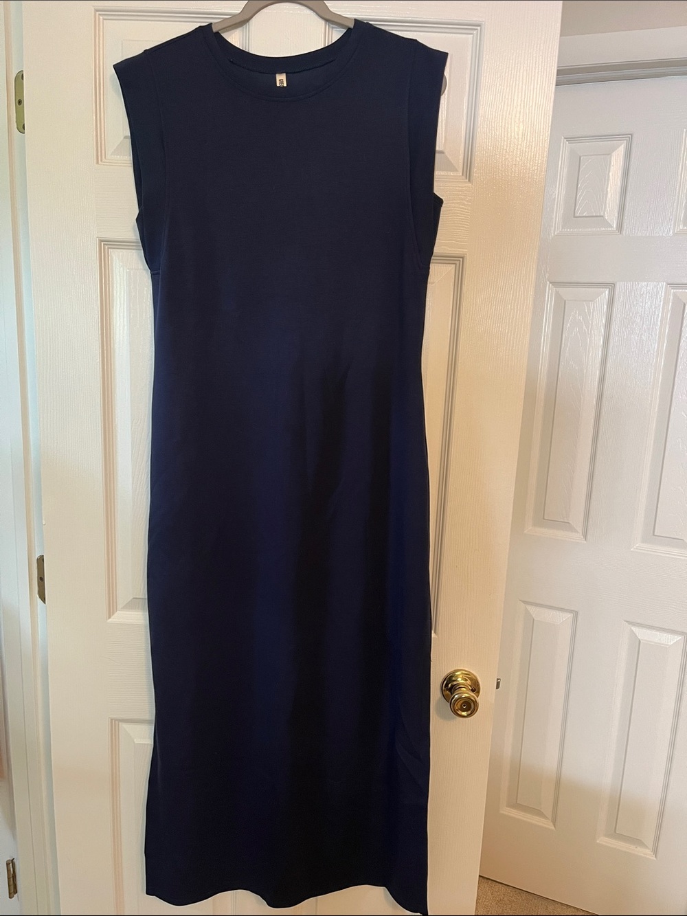 Navy Sleeveless Knit Maxi